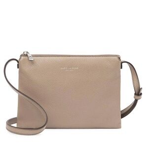 MARC JACOBS Small Leather 2 Compartment Crossbody Bag - Taupe